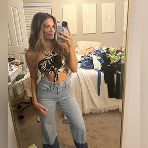 Future collective animal print top XS brand new!